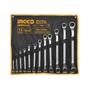 INGCO Offset ring spanner set Size:6-32mm