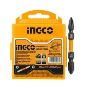 Ingco Impact Screwdriver bit PH2+PH2  65mm(2-9/16") 10pcs/set