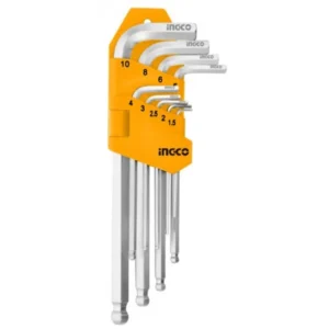 Ingco 9pcs ball point hex key set Material:S2